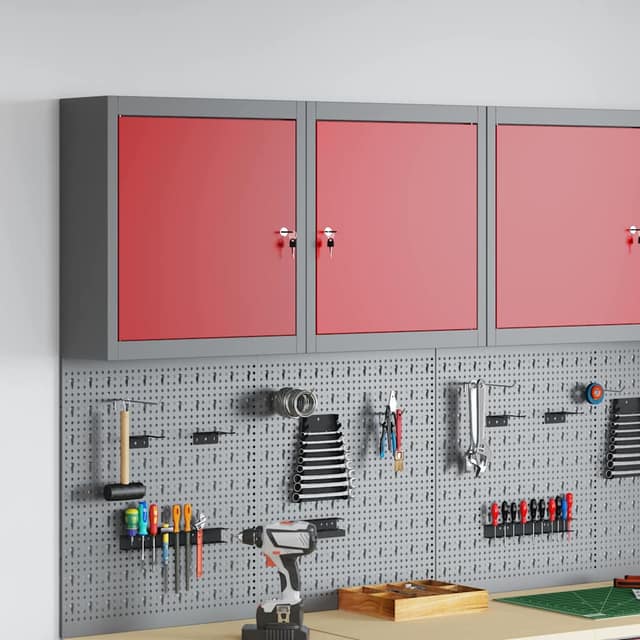 VidaXL Ντουλάπα εργαλείων Κόκκινο και Γκρι 50 x 20 x 55 εκ. Ατσάλι
