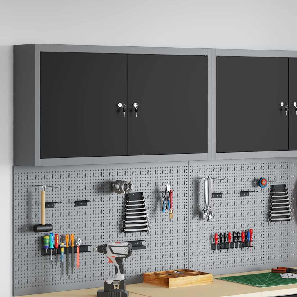 VidaXL Ντουλάπα εργαλείων Μαύρο και Γκρι 100 x 20 x 55 εκ. Ατσάλι