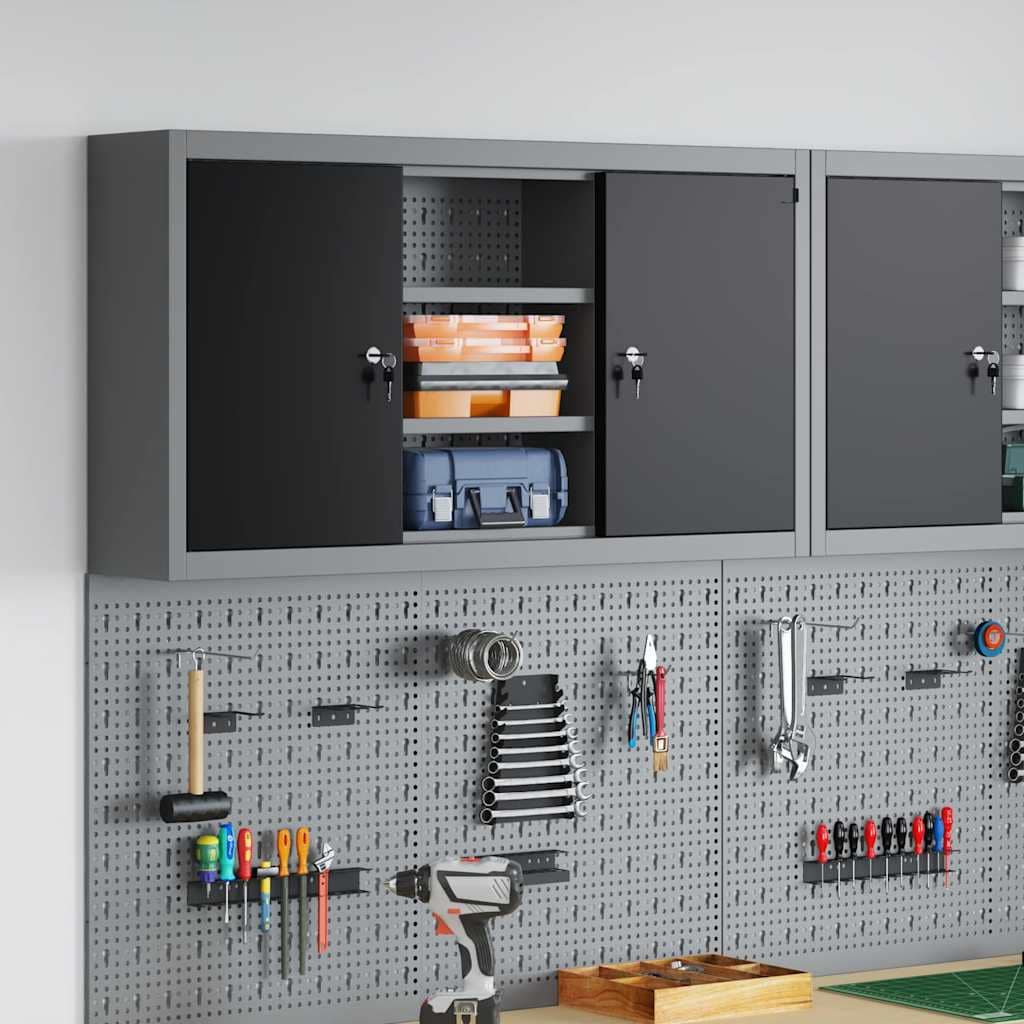 VidaXL Ντουλάπα εργαλείων Μαύρο και Γκρι 100 x 20 x 55 εκ. Ατσάλι