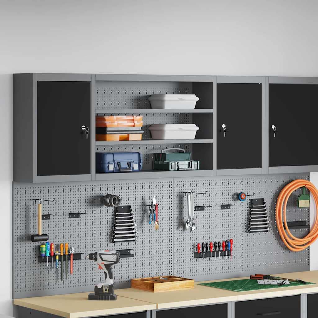 VidaXL Ντουλάπα εργαλείων Μαύρο και Γκρι 150 x 20 x 55 εκ. Ατσάλι