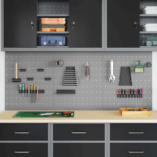 VidaXL Πάνελ Τοίχου Εργαλείων 3 τεμ. Γκρι 150 x 1 x 60 εκ