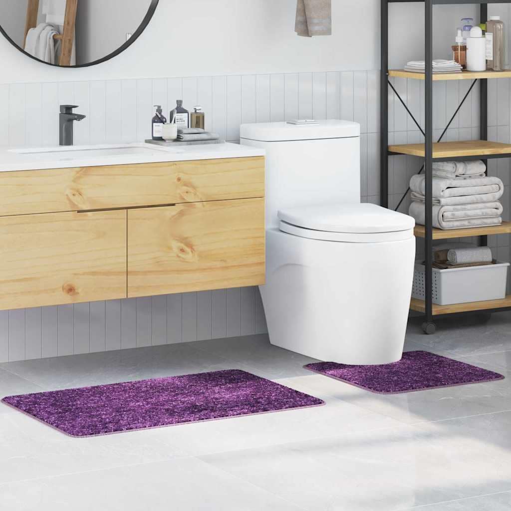 VidaXL Σετ Μάτ Μπάνιου Αντιολισθητικό 2 τμχ. Μοβ 50 x 50 cm PP