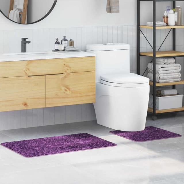 VidaXL Σετ Μάτ Μπάνιου Αντιολισθητικό 2 τμχ. Μοβ 50 x 50 cm PP