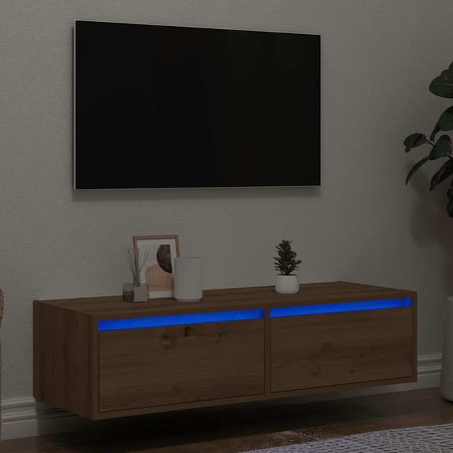 VidaXL Έπιπλο Τηλεόρασης με LED Τεχνίτης βελανιδιά 100X35,5x25 εκ.
