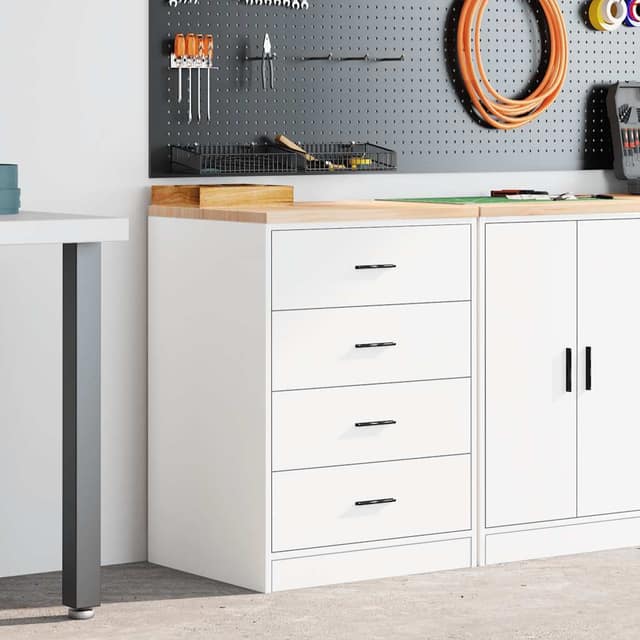 VidaXL ντουλάπι αποθήκευσης γκαράζ Λευκό 60x51x85 εκ μασίφ ξύλο πεύκο