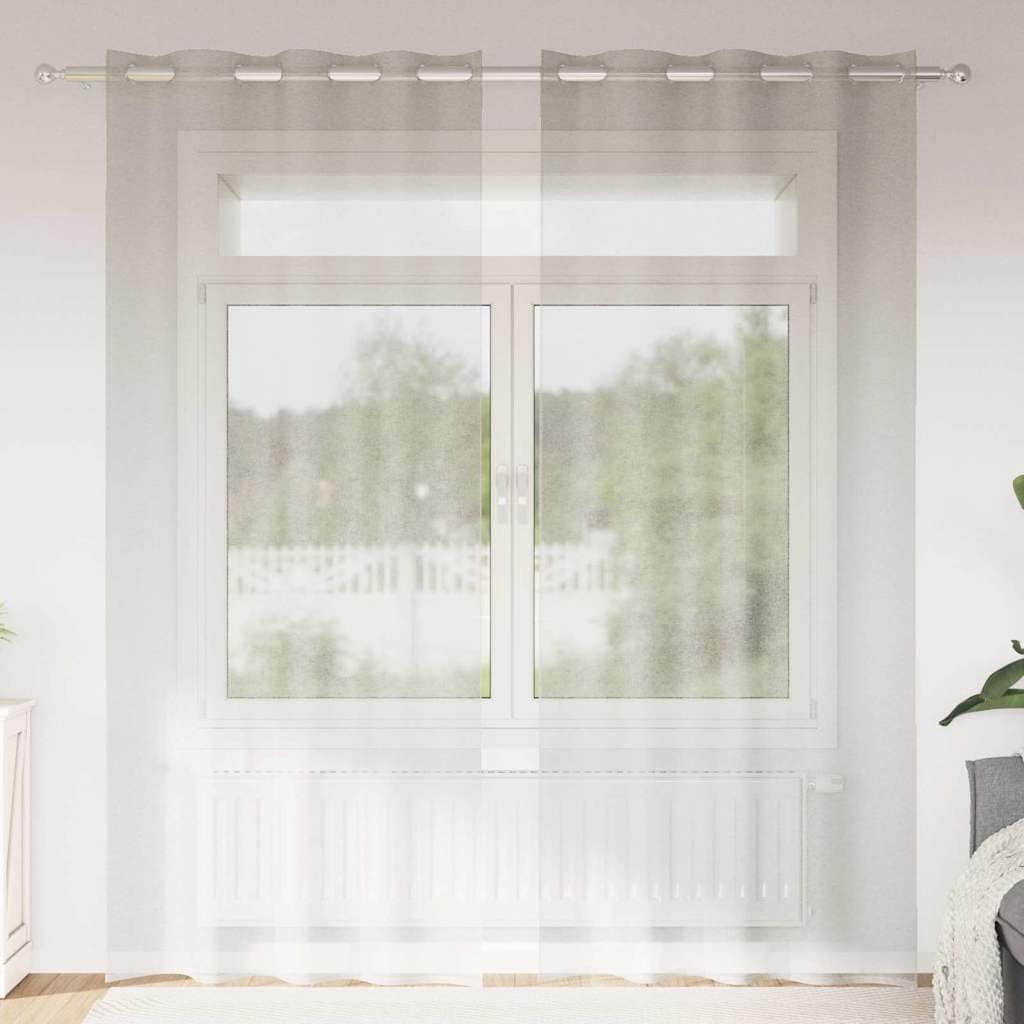 VidaXL Κουρτίνα βυσσινί 2 τμχ. Κρεμ 260 x 140 εκ. Πολυεστέρας