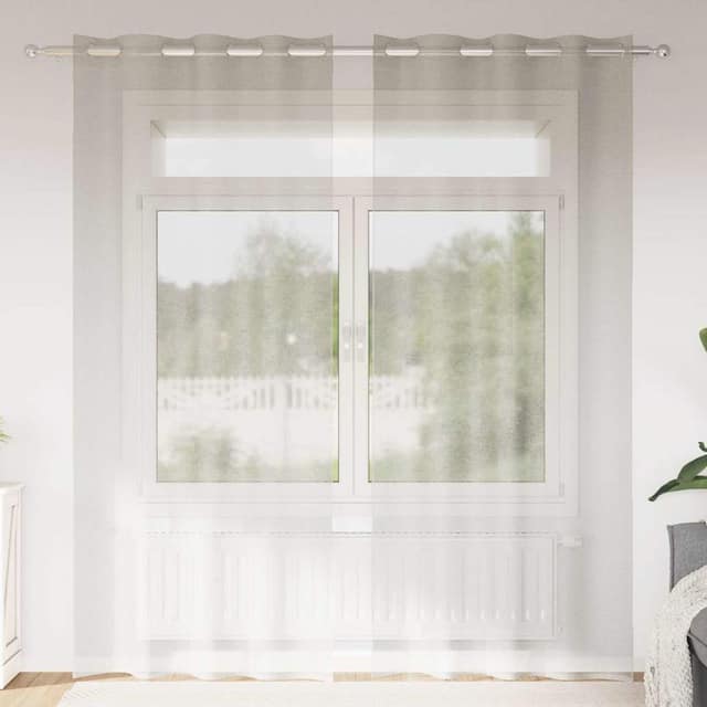 VidaXL Κουρτίνα βυσσινί 2 τμχ. Κρεμ 260 x 140 εκ. Πολυεστέρας