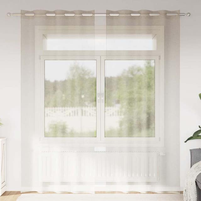 VidaXL Κουρτίνα βυσσινί 2 τμχ. Άμμος 245 x 140 εκ. Πολυεστέρας