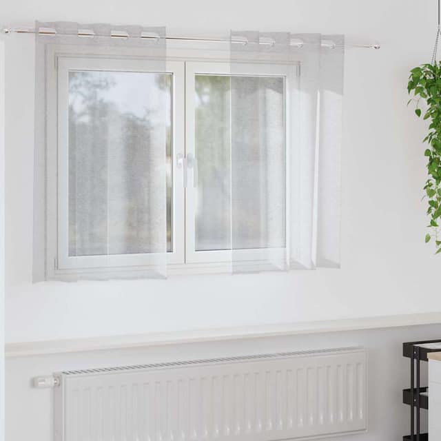 VidaXL Κουρτίνα βυσσινί 2 τμχ. Ανοιχτό γκρι 140 x 140 cm Πολυεστέρας