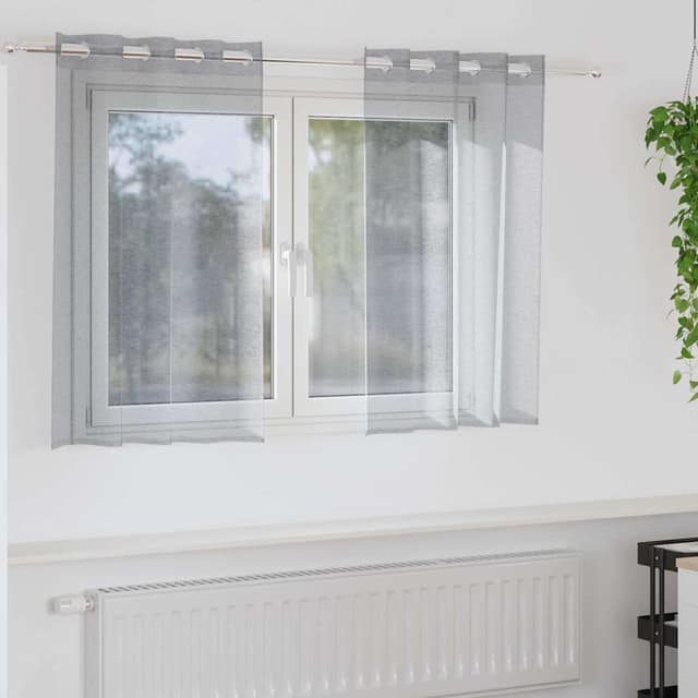 VidaXL Κουρτίνα βυσσινί 2 τμχ. Σκούρο Γκρι 140 x 140 cm Πολυεστέρας