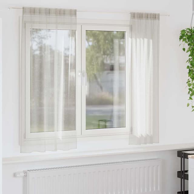 VidaXL Κουρτίνα βυσσινί 2 τμχ. Κρεμ 140 x 175 cm Πολυεστέρας