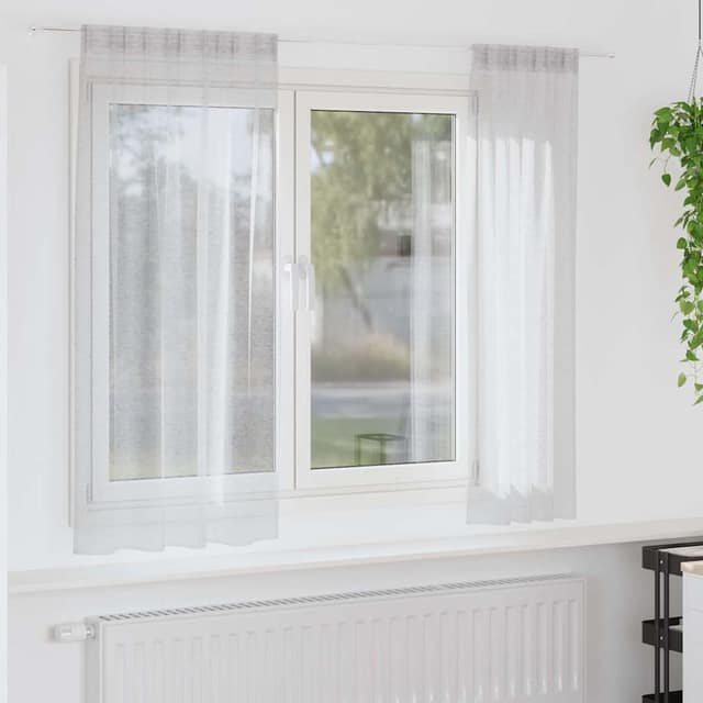 VidaXL Κουρτίνα βυσσινί 2 τμχ. Ανοιχτό γκρι 140 x 175 cm Πολυεστέρας