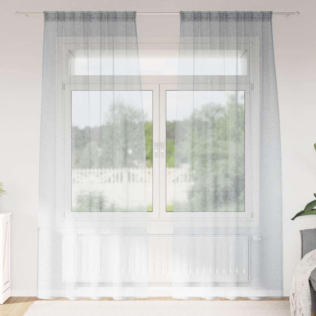 VidaXL Κουρτίνα βυσσινί 2 τμχ. Σκούρο Γκρι 245 x 140 εκ. Πολυεστέρας