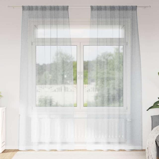 VidaXL Κουρτίνα βυσσινί 2 τμχ. Σκούρο Γκρι 260 x 140 εκ. Πολυεστέρας