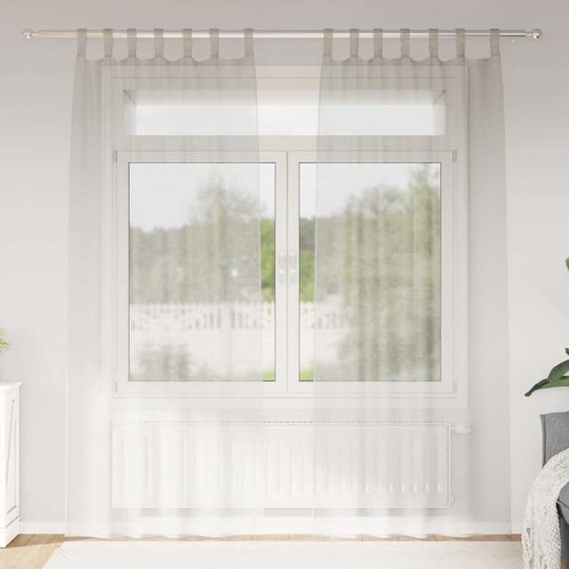 VidaXL Κουρτίνα βυσσινί 2 τμχ. Κρεμ 245 x 140 εκ. Πολυεστέρας