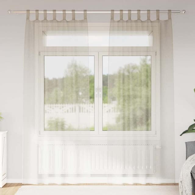VidaXL Κουρτίνα βυσσινί 2 τμχ. Άμμος 225 x 140 εκ. Πολυεστέρας