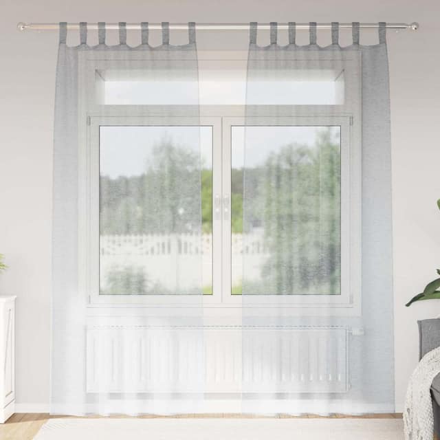 VidaXL Κουρτίνα βυσσινί 2 τμχ. Σκούρο Γκρι 245 x 140 εκ. Πολυεστέρας