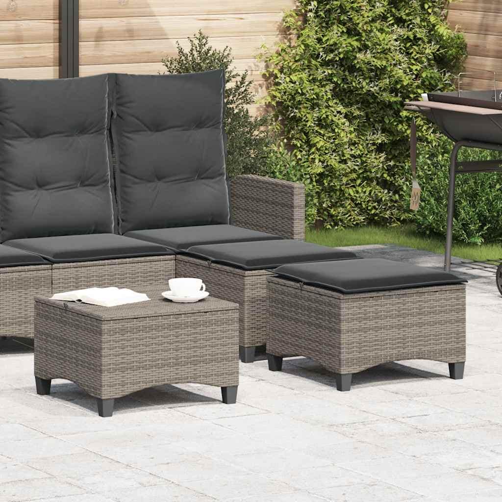 VidaXL σκαμπό κήπου με μαξιλάρια 2 τεμάχια Γκρι 55x55x36 cm