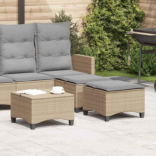 VidaXL Σκαμπό κήπου με μαξιλάρια 2 τεμάχια Μπεζ 55x55x36 cm