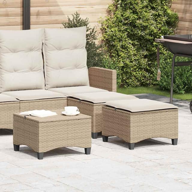 VidaXL Σκαμπό κήπου με μαξιλάρια 2 τεμάχια Μπεζ 55x55x36 cm