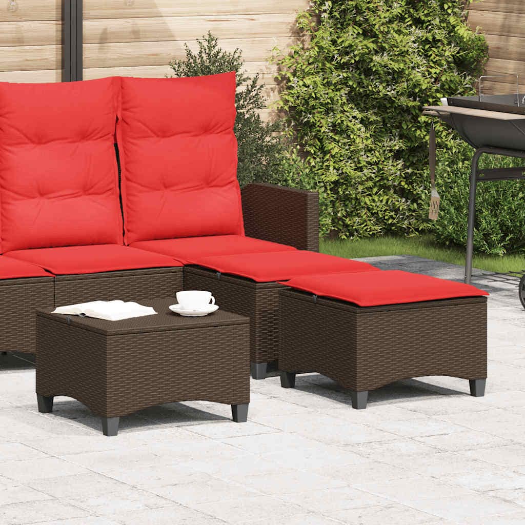 VidaXL Σκαμπό κήπου με μαξιλάρια 2 τεμάχια Καφέ 55x55x36 cm