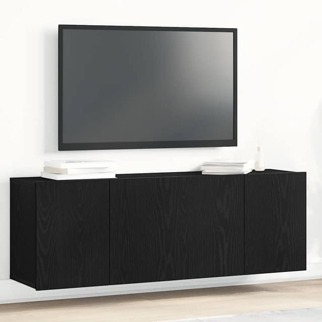 VidaXL Ντουλάπια Τηλεόρασης 2 τεμ. Μαύρο Δρυς 120x30x41 εκ. από Τεχνητό Ξύλο
