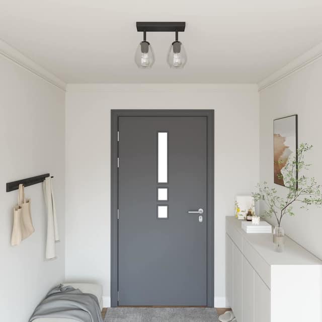 VidaXL Σποτ οροφής Μαύρο 33 x 13 x 26 εκ. Γυαλί και Μέταλλο