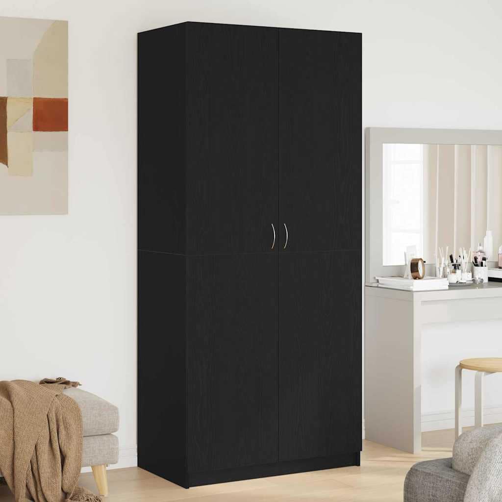VidaXL Ντουλάπι Μαύρη Οξυά 90 x 52 x 200 εκ. Επεξεργασμένο Ξύλο