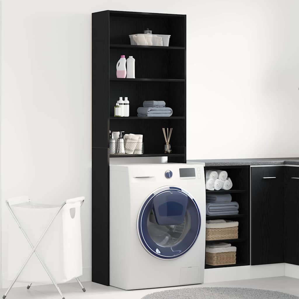 VidaXL Ντουλάπα Πλυντηρίου Μαύρη Οξυά 64 x 24 x 190 εκ