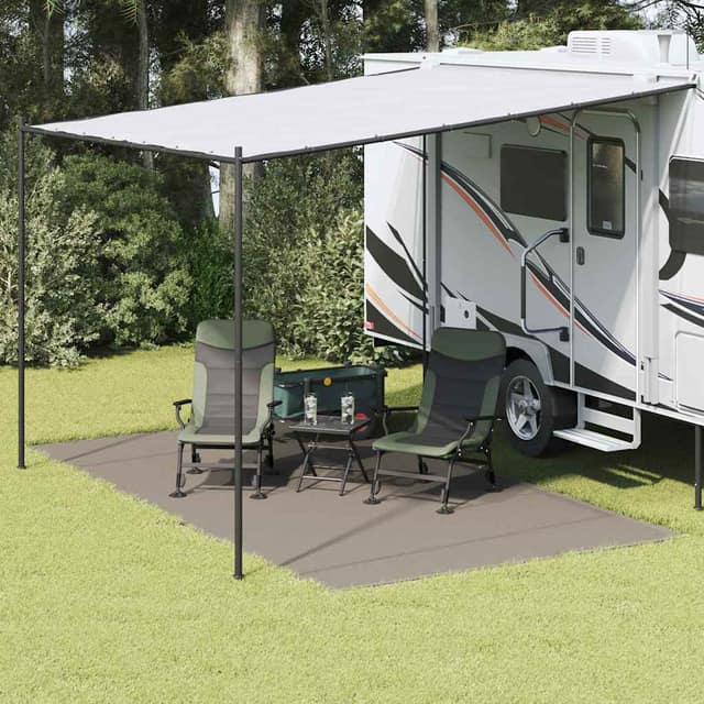 VidaXL Χαλκάκι Σκηνής Ανοιχτό γκρι 450 x 250 εκ. Πολυαιθυλένιο