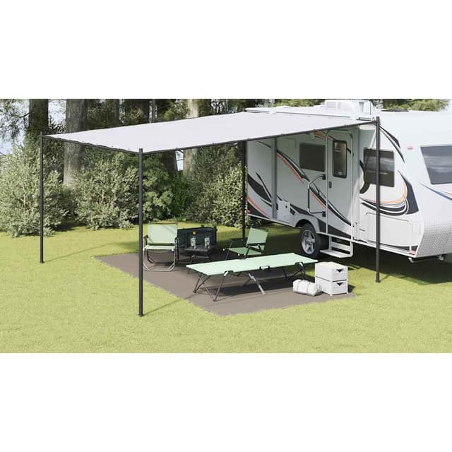 VidaXL Χαλκάκι Σκηνής Ανοιχτό γκρι 500 x 250 cm Πολυαιθυλένιο