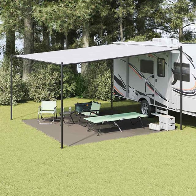 VidaXL Χαλκάκι Σκηνής Ανοιχτό γκρι 400 x 400 cm Πολυαιθυλένιο