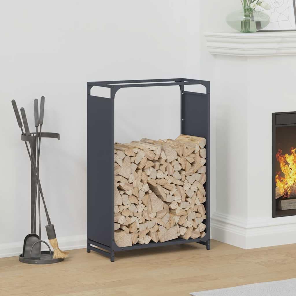 VidaXL Ράφι για καυσόξυλα Ανθρακί 60x28x90 cm Ατσάλι ψυχρής έλασης
