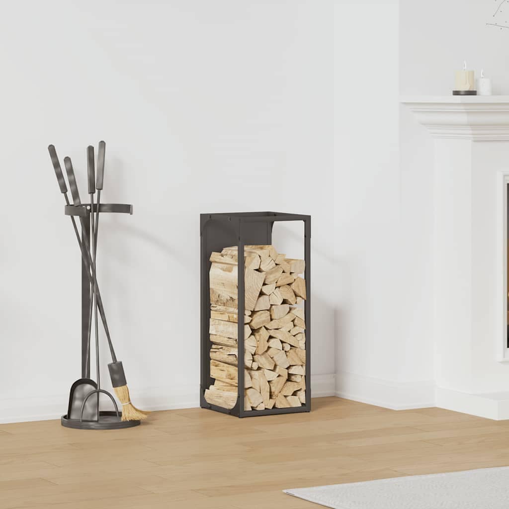 VidaXL Ράφι για καυσόξυλα Μαύρο 25x25x60 cm Ατσάλι ψυχρής έλασης