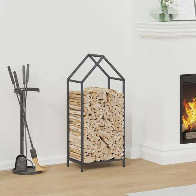 VidaXL Ράφι για καυσόξυλα Ανθρακί 40x25x90 εκ. Ατσάλι ψυχρής έλασης