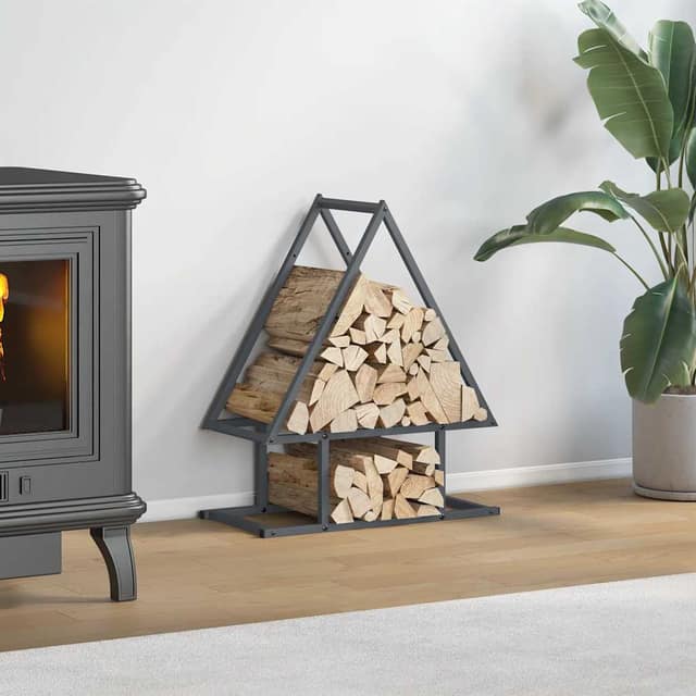 VidaXL Ράφι για καυσόξυλα Ανθρακί 50x25x60 εκ. Ατσάλι ψυχρής έλασης
