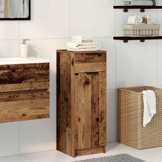 VidaXL Ντουλάπι Μπάνιου Παλαιό ξύλο 32 x 34 x 90 εκ Επεξεργασμένο ξύλο