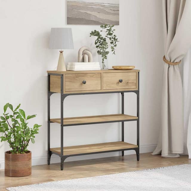 VidaXL Τραπέζι κονσόλας με συρτάρι Artisan Oak 72.5 x 25 x 75 εκ.