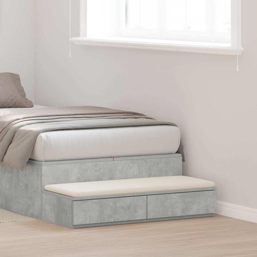 VidaXL Συρτάρια κρεβατιού Σκυρόδεμα Γκρι 90 x 36,5 x 16,5 εκ