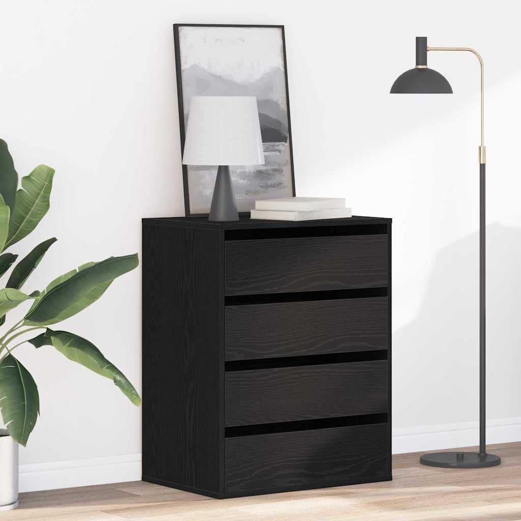 VidaXL Ντουλάπι με Συρτάρια 3-Συρτάρι Μαύρο 60 x 41 x 76 εκ.