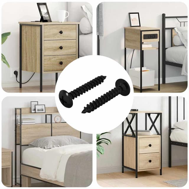 VidaXL Βίδα Αυτο-τρυπητή 2 τεμ. Μαύρο 4 x 25 mm Ατσάλι
