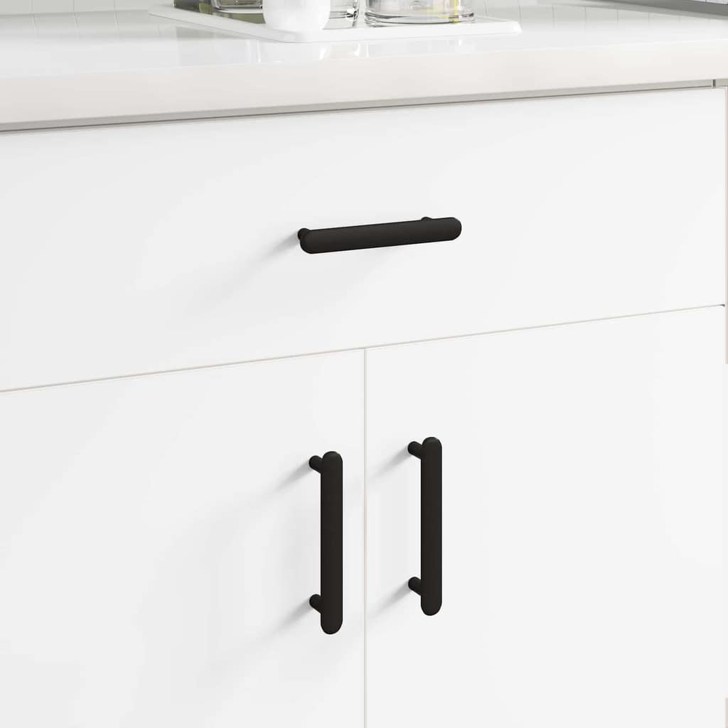 VidaXL Χειριστήριο Ντουλάπας 12 τμχ. Μαύρο 121 x 16.6 x 28.3 mm Σίδερο