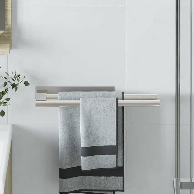 VidaXL Ράφι Πετσέτας Ασημί 40 x 9 x 4 εκ Ανοξείδωτο ατσάλι