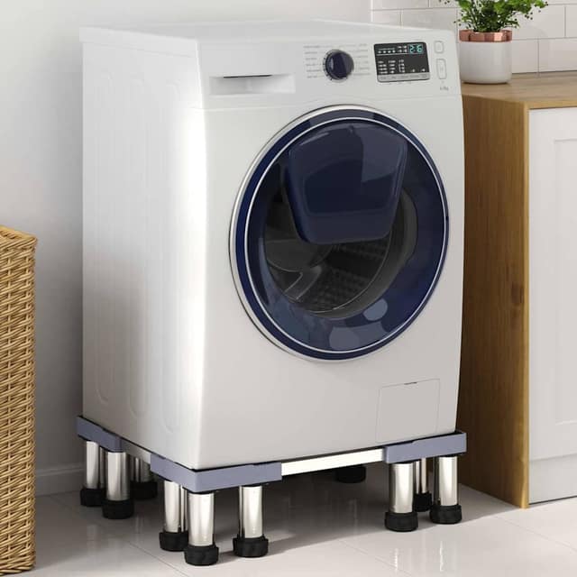 VidaXL Βάση πλυντηρίου ρούχων Γκρι 67 x 67 x 21,5 εκ Ανοξείδωτο ατσάλι
