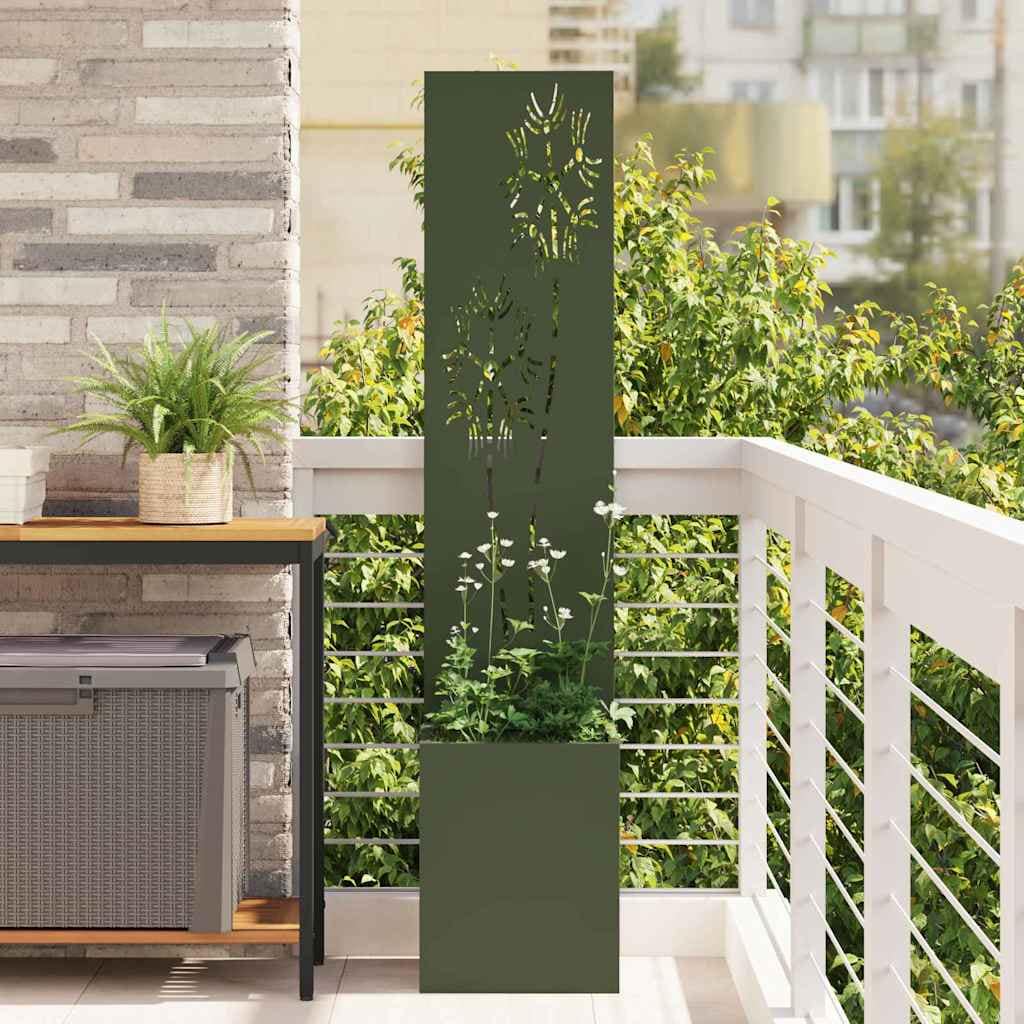 VidaXL Οθόνη Ιδιωτικότητας Κήπου Floral Λαδί 32 x 32 x 150 εκ