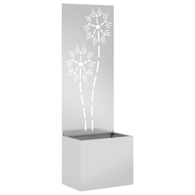 VidaXL Οθόνη Ιδιωτικότητας Κήπου Floral Ασημί 50 x 32 x 150 εκ