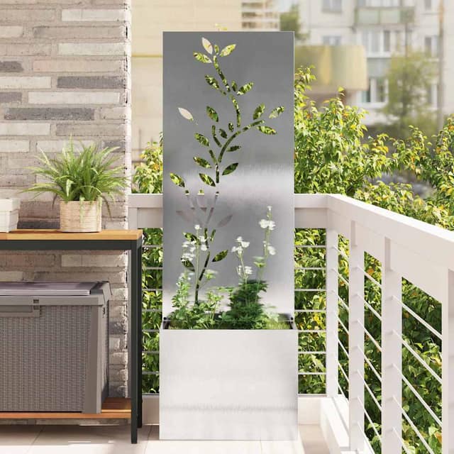 VidaXL Οθόνη Ιδιωτικότητας Κήπου Floral Ασημί 50 x 32 x 150 εκ