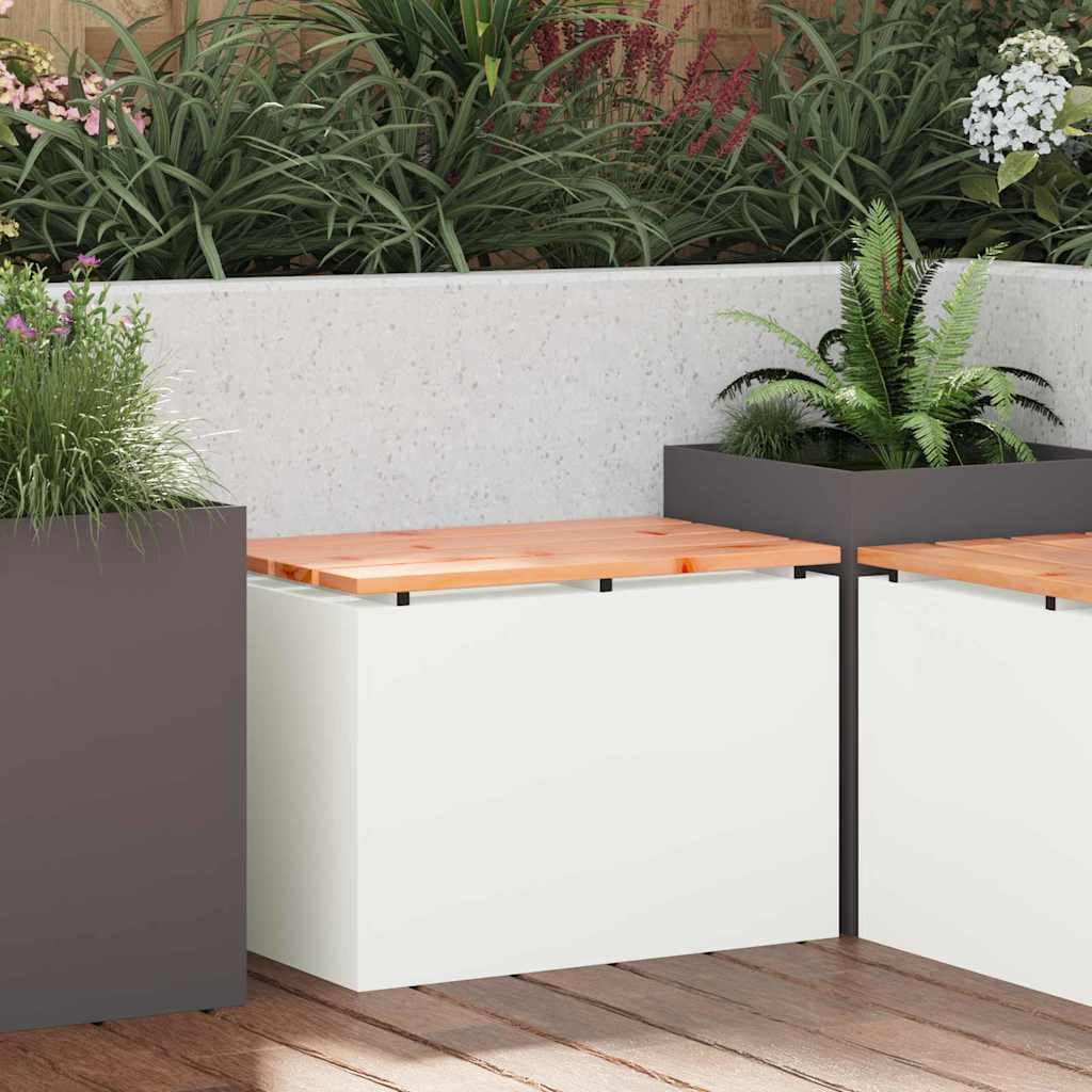 VidaXL Παγκάκι κήπου Λευκό 60 x 40 x 43 εκ Ατσάλι