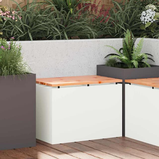 VidaXL Παγκάκι κήπου Λευκό 60 x 40 x 43 εκ Ατσάλι