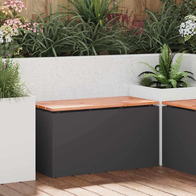 VidaXL Παγκάκι κήπου Μαύρο 80 x 40 x 43 εκ Ατσάλι